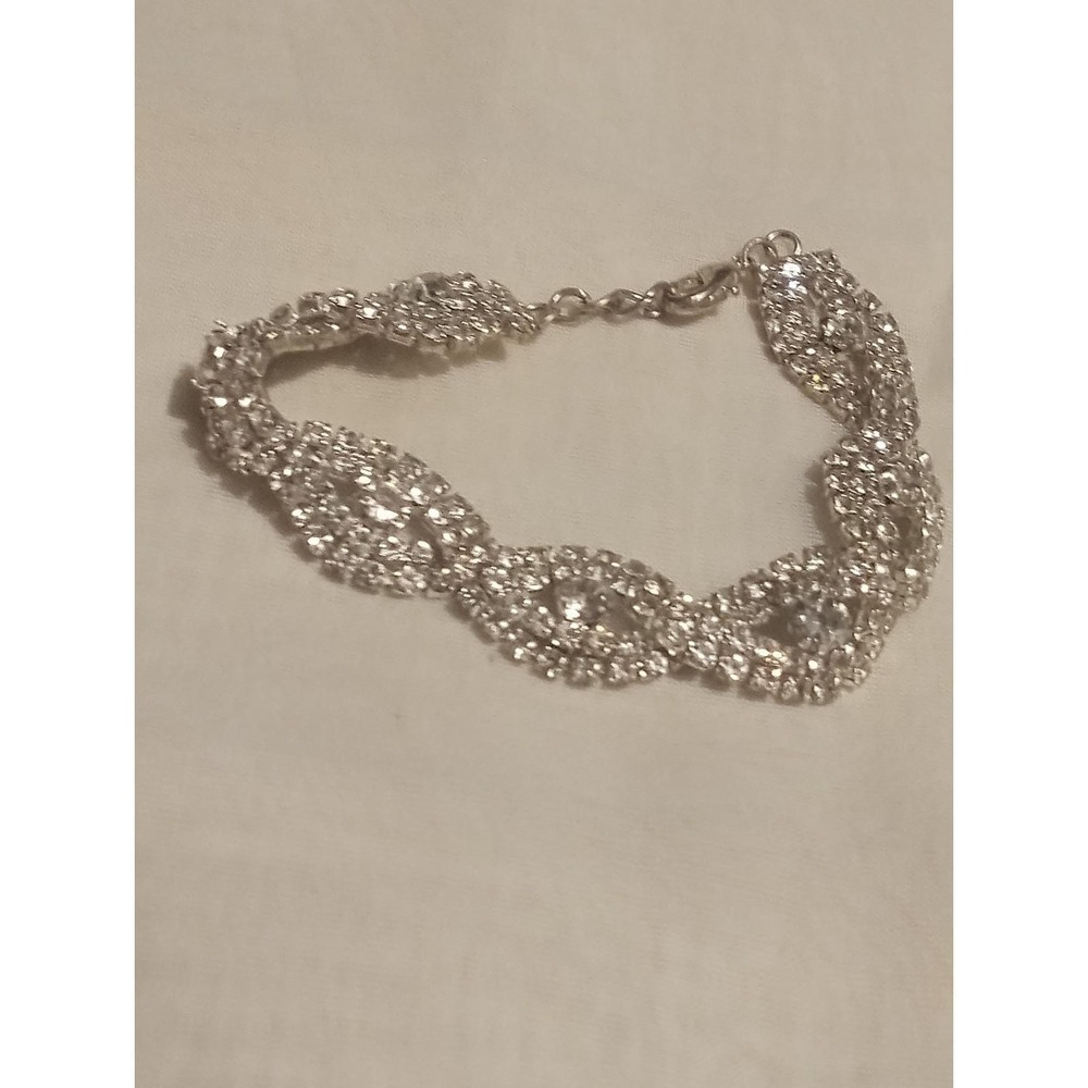 Vintage Clear Rhinestone Twist Claire's Bracelet